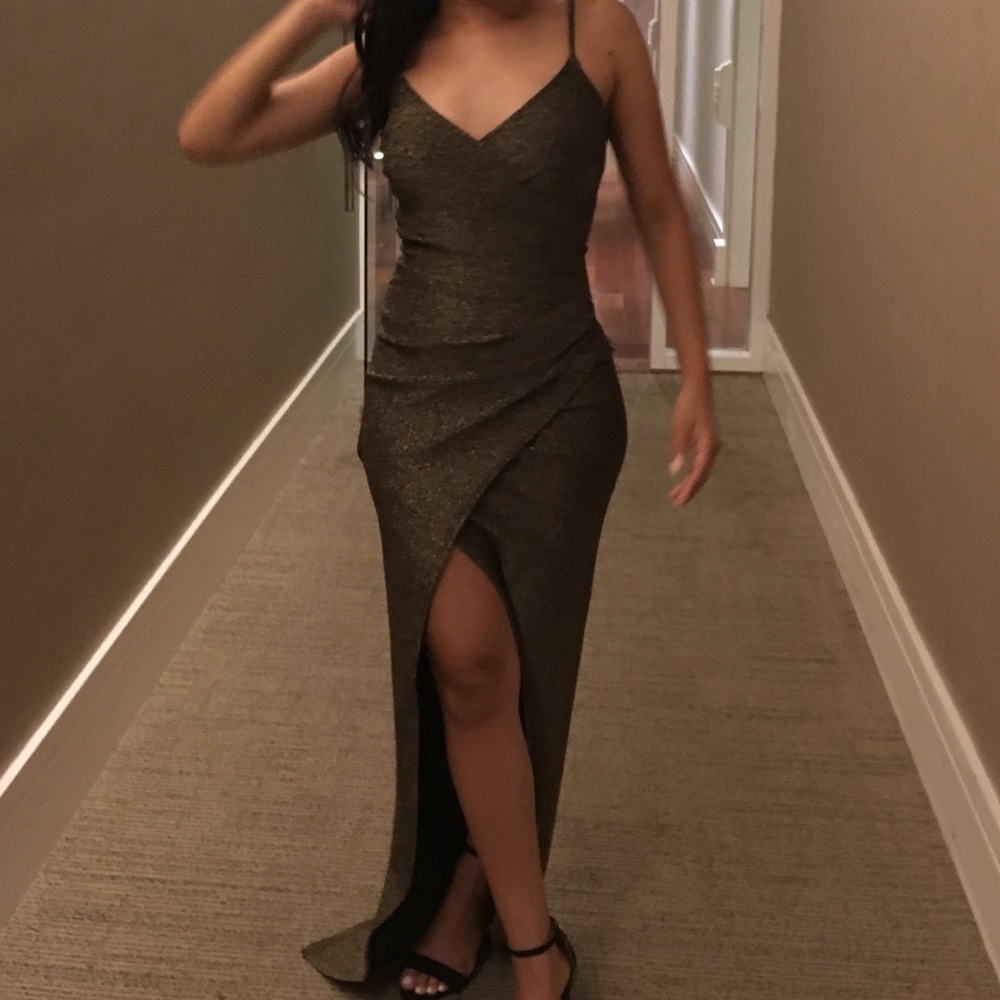 Sparkly gold long dress